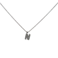 Collana Cianfrone Gioielli Donna in Argento LETTERA-N-BIANCO-PAVIE - LETTERA-N-BIANCO-PAVIE